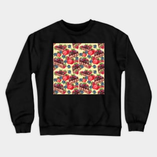 cake with chocolate and berries Crewneck Sweatshirt